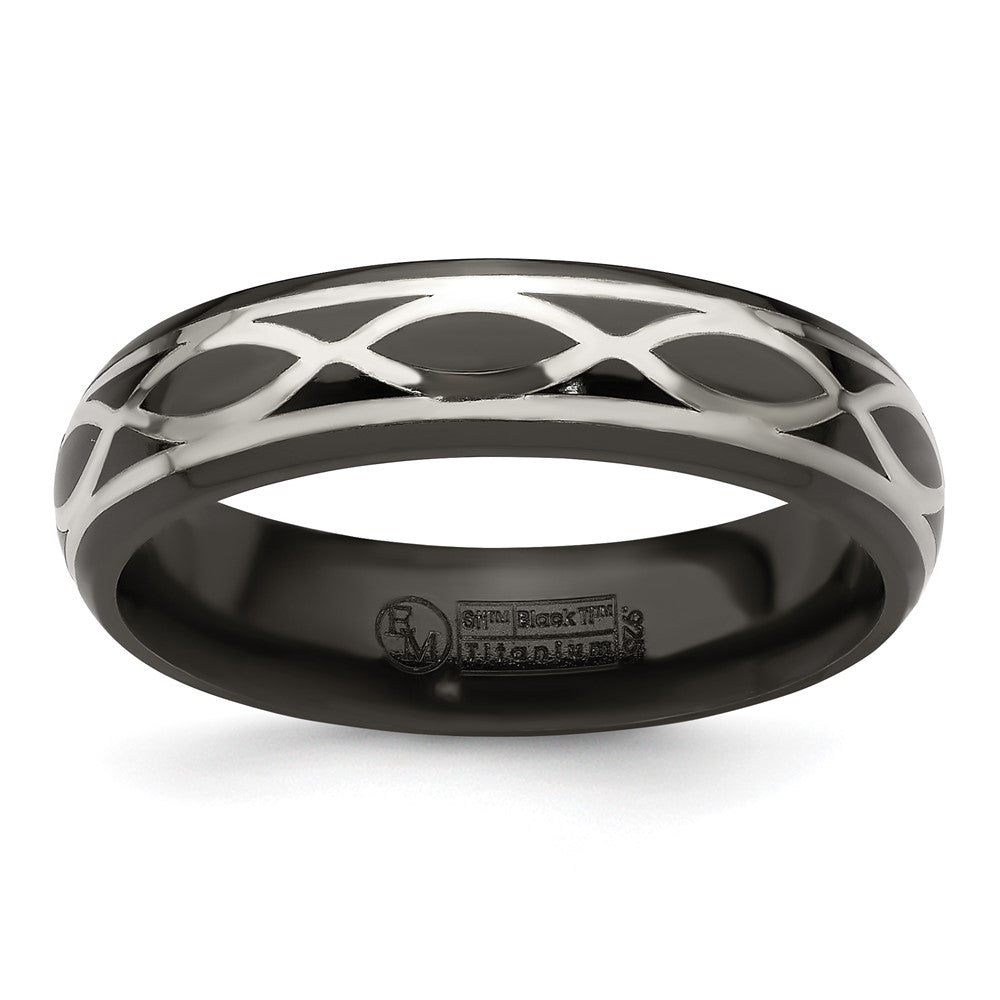 Exclusive 6mm Black Titanium & Argentium Silver Infinity Ring - Stylish Value!