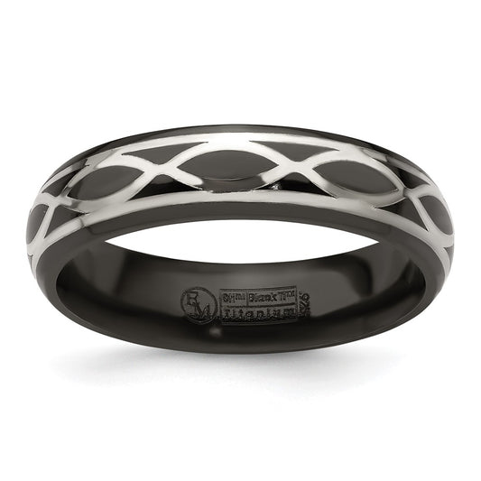Buy Exclusive 6mm Black Titanium & Argentium Silver Infinity Ring - Stylish Design