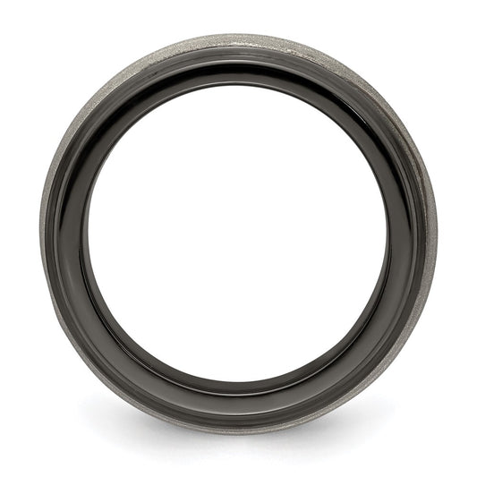 Buy Stylish Edward Mirell 10mm Black Titanium Band & Argentium Silver Inlay