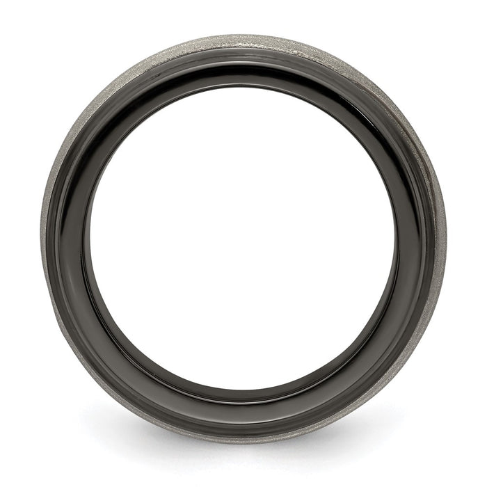 Buy High-Quality 10mm Black Titanium Band with Silver Inlay - Stylish Design-2
