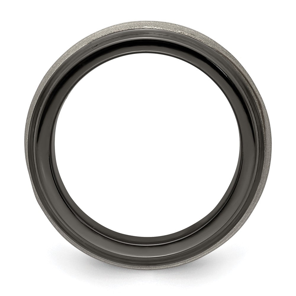 Buy Exclusive Edward Mirell 10mm Black Titanium Band with Stylish Silver Inlay