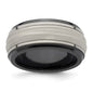 Buy Exclusive 10mm Black Titanium Wave Band with Argentium Silver Inlay-2