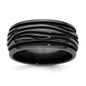 High-Quality 10mm Grooved Wave Band in Polished Black Titanium - Stylish Value-4