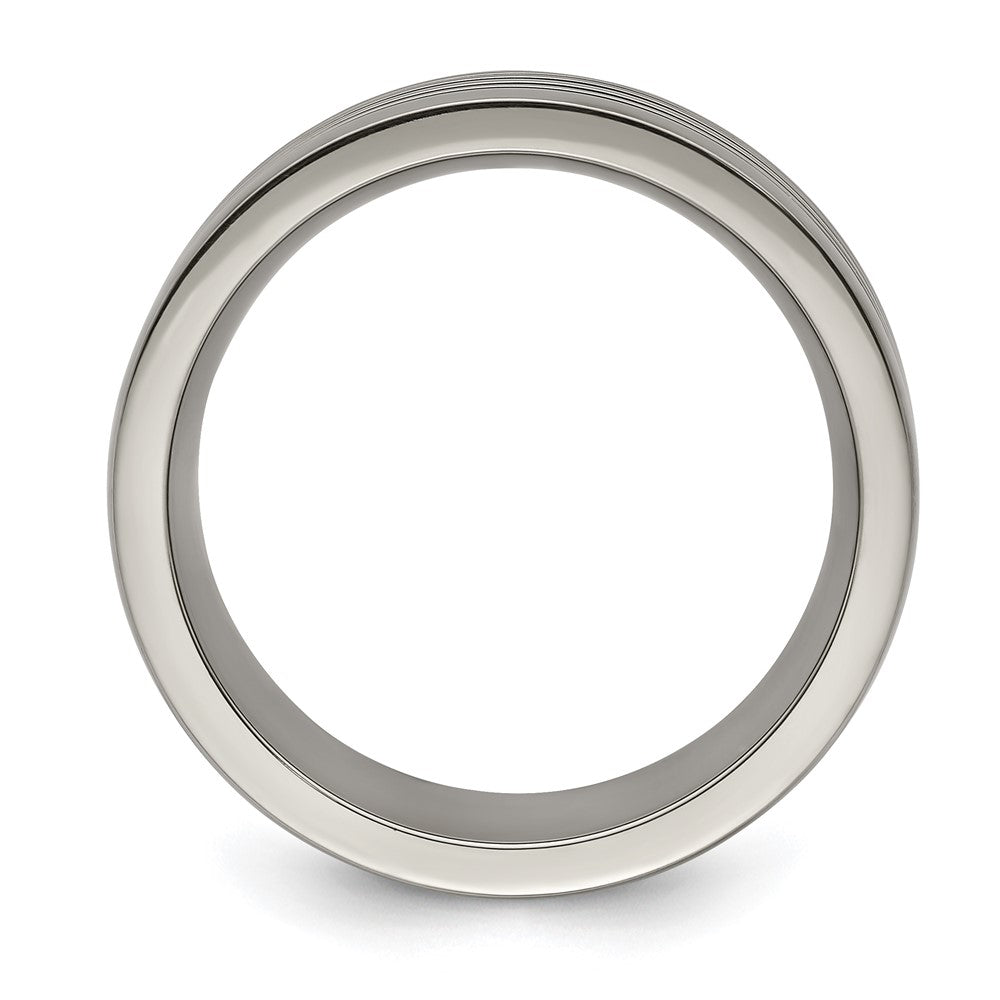 Buy Edward Mirell 10mm Flat Titanium Band with Stylish Blue Anodized Grooves