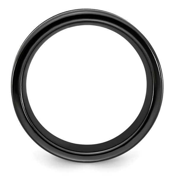 Edward Mirell Black Titanium Band - 8.5mm Blue Grooves