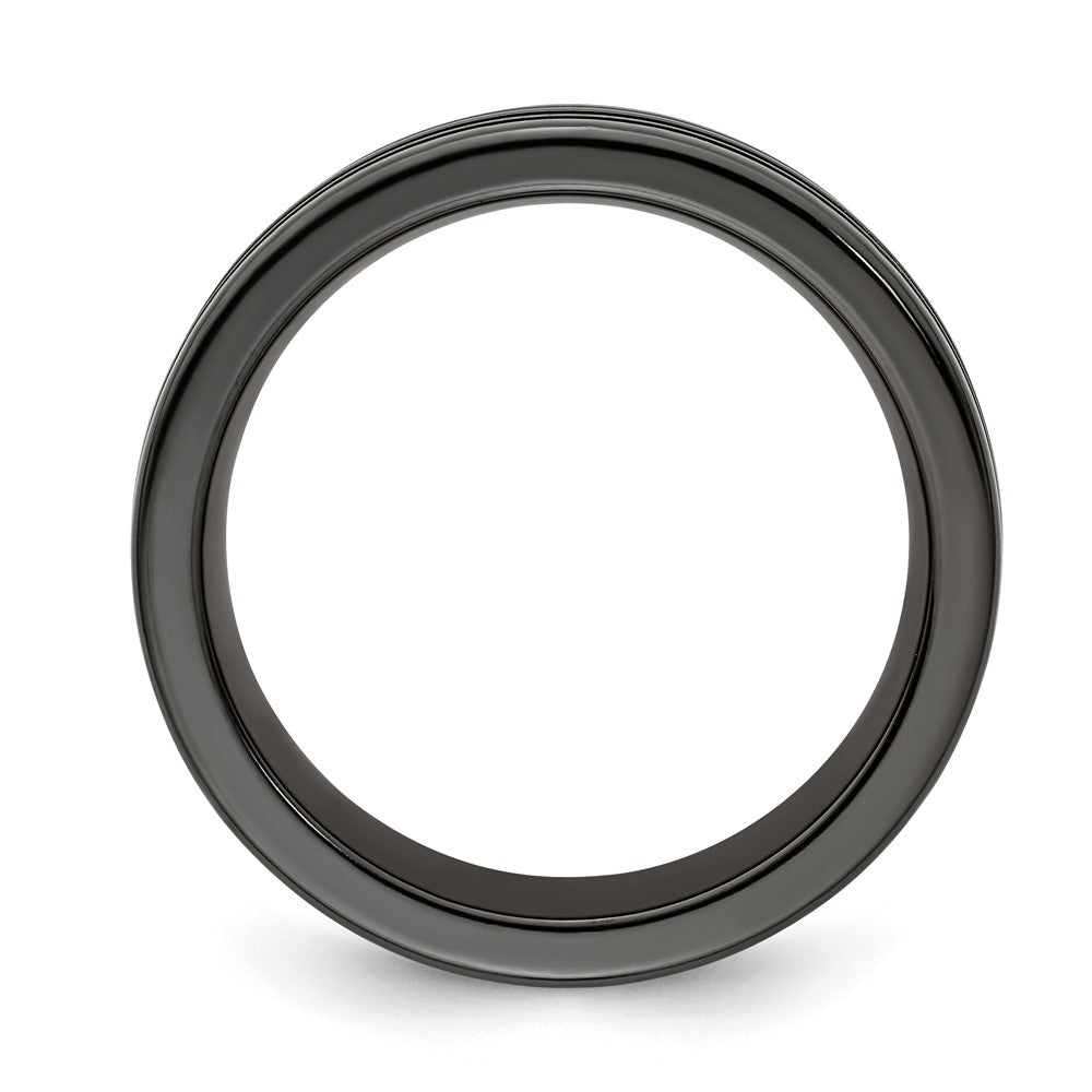 Buy High-Quality Edward Mirell Black Titanium Band 10mm with Stylish Blue Grooves