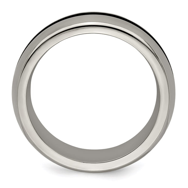 7mm Titanium Band with Blue Anodized Stripe