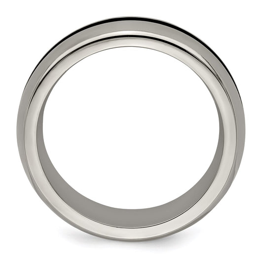 High-Quality 7mm Titanium Band with Blue Anodized Stripe | Stylish Design