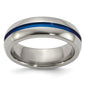 High-Quality 7mm Titanium Band with Blue Anodized Stripe | Stylish Design-2