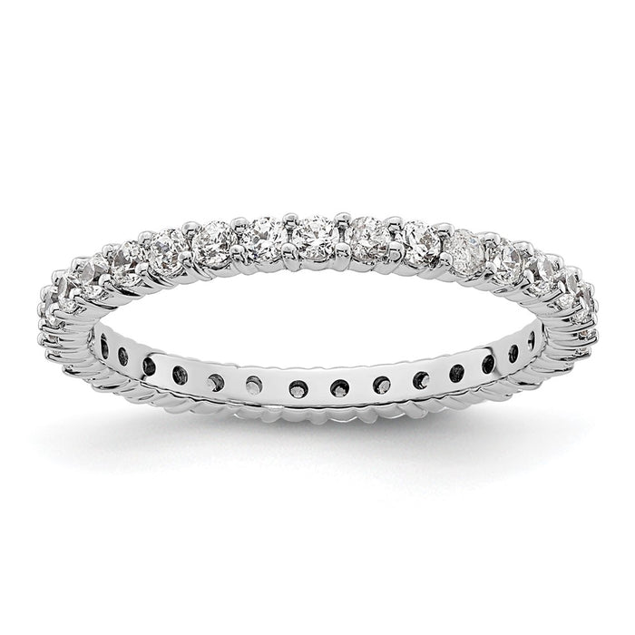 High-Quality 14K White Gold 1/2 Carat Diamond Eternity Band - Stylish Size 4.5-1