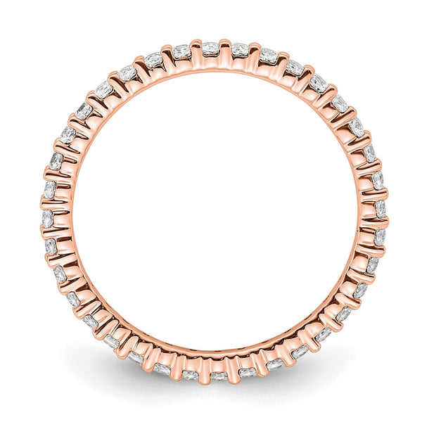 14K Rose Gold 1/2 Carat Diamond Eternity Band - Size 6 Ring