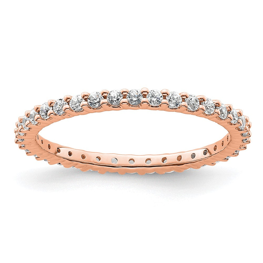 Buy Stylish 14K Rose Gold 1/2 Carat Diamond Eternity Band - Size 6 Luxury Ring