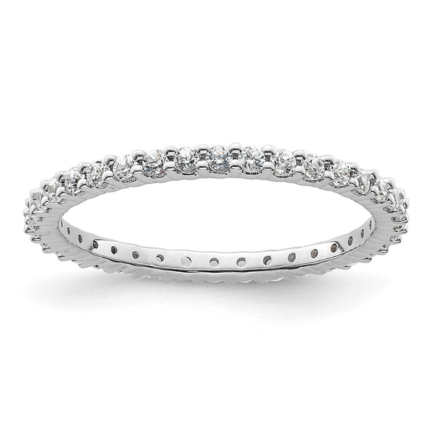 14K White Gold Polished 1/2 Carat Diamond Eternity Band - Size 6