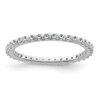 Buy Stylish 14K White Gold 1/2 Carat Diamond Eternity Band - Size 6.5