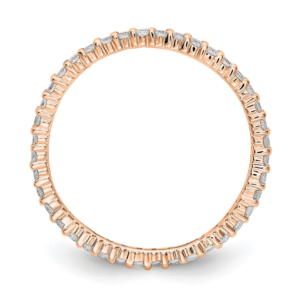 Buy 14K Rose Gold Polished 1/2 Carat Diamond Eternity Band - Stylish Size 7.5