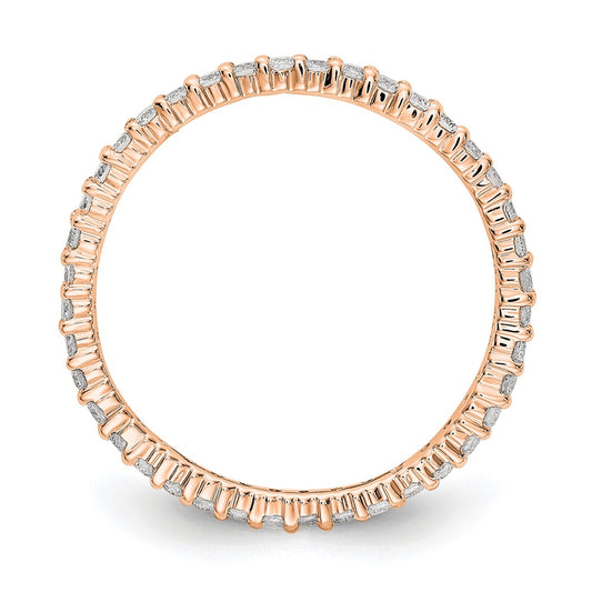 Buy 14K Rose Gold Polished 1/2 Carat Diamond Eternity Band - Stylish Size 7.5