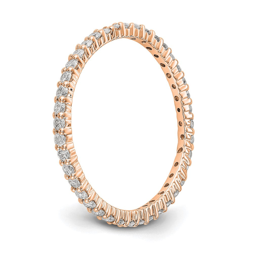 Buy 14K Rose Gold Polished 1/2 Carat Diamond Eternity Band - Stylish Size 7.5