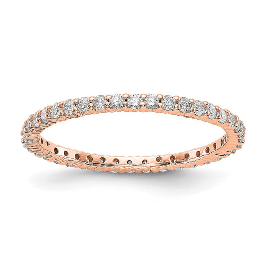 Buy 14K Rose Gold Polished 1/2 Carat Diamond Eternity Band - Stylish Size 7.5