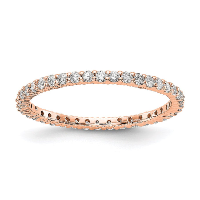 Buy 14K Rose Gold Polished 1/2 Carat Diamond Eternity Band - Stylish Size 7.5-1