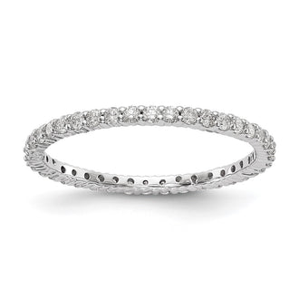 Exclusive 14K White Gold 1/2 Carat Lab-Grown Diamond Eternity Band - Stylish Design, Size 8