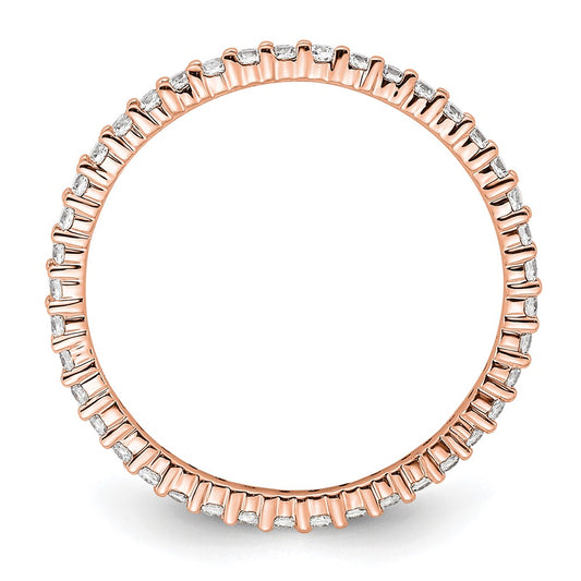 High-Quality 14K Rose Gold 1/2 Carat Diamond Eternity Band, Stylish Size 8