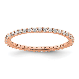 High-Quality 14K Rose Gold 1/2 Carat Diamond Eternity Band, Stylish Size 8