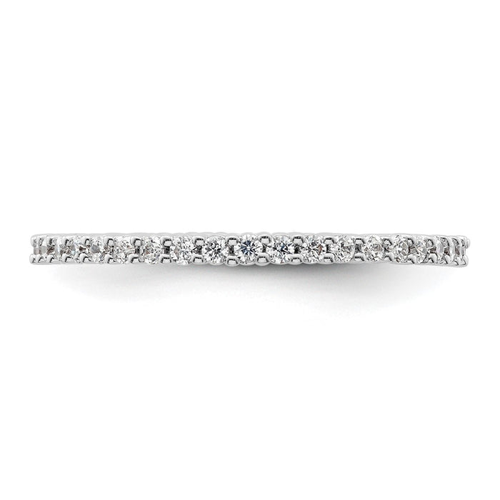 High-Quality 14K White Gold 1/2 Carat Diamond Eternity Band - Size 8.5, Stylish!-3