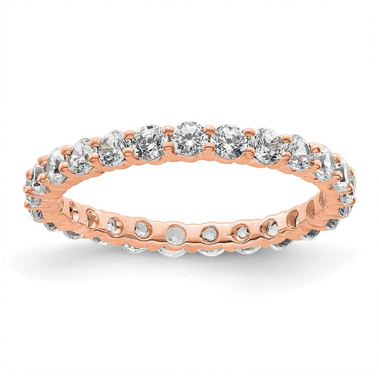 Buy Exclusive 14K Rose Gold 1 Carat Diamond Eternity Band - Size 4, Stylish Design