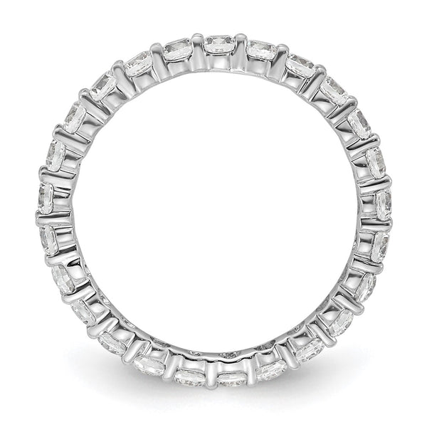 14K White Gold Polished 1 Carat Diamond Eternity Band, Size 4.5