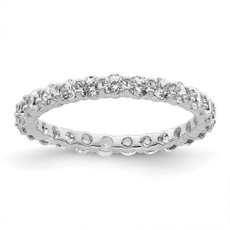 Shop Stylish 14K White Gold Polished 1 Carat Diamond Eternity Band, Size 4.5