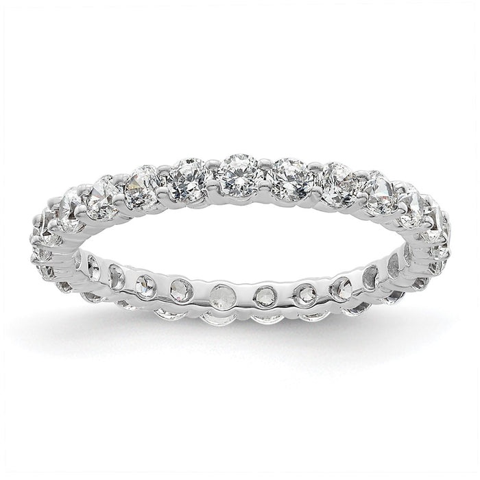 Shop Stylish 14K White Gold Polished 1 Carat Diamond Eternity Band, Size 4.5-1