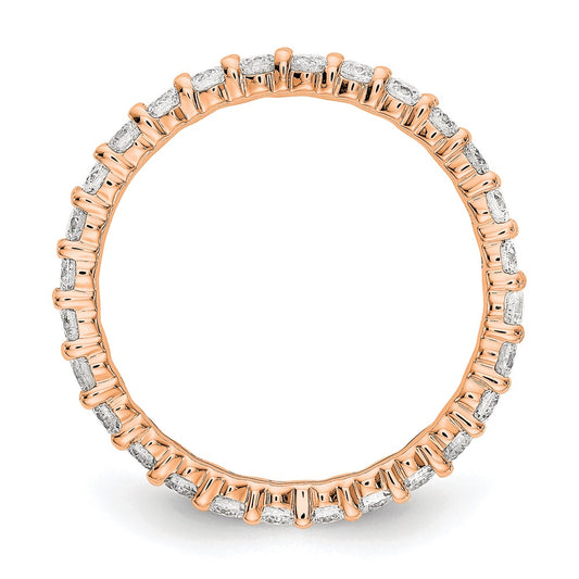Buy Stylish 14K Rose Gold 1 Carat Diamond Eternity Band - Size 7 Discounted