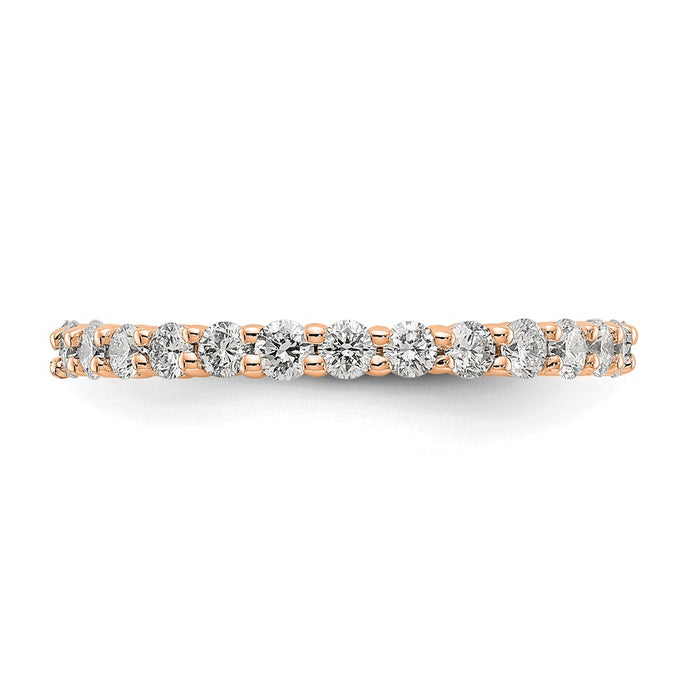 High-Quality 14K Rose Gold 1 Carat Diamond Eternity Band - Stylish Size 7.25-3