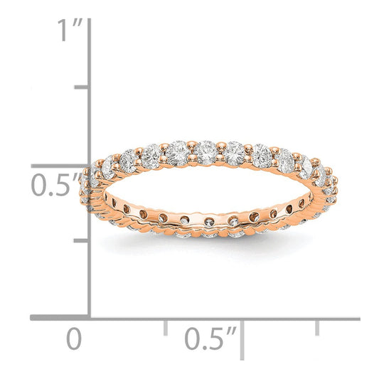 High-Quality 14K Rose Gold 1 Carat Diamond Eternity Band - Stylish Size 7.25