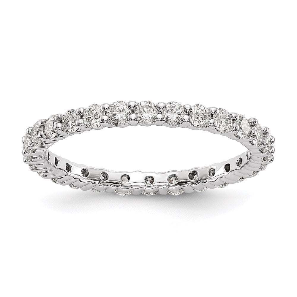 Shop Stylish 14K White Gold 1 Carat Diamond Eternity Band - Size 7 Value Deal