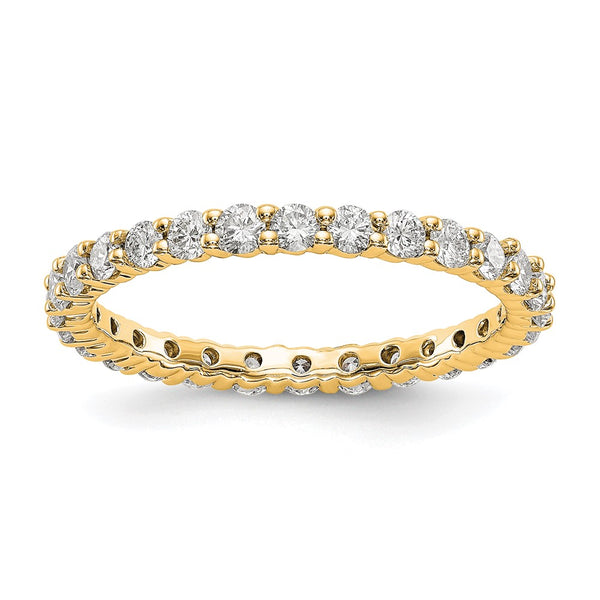 1 Carat 14K Gold Diamond Eternity Band - Size 7, Polished