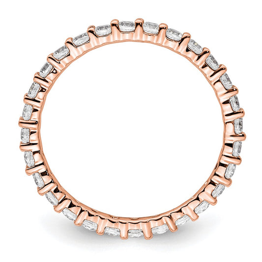 Shop 14K Rose Gold Polished 1 Carat Diamond Eternity Band - Stylish Size 8.5
