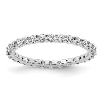 High-quality 1 Carat Diamond Eternity Band in 14K White Gold - Size 8, Stylish!