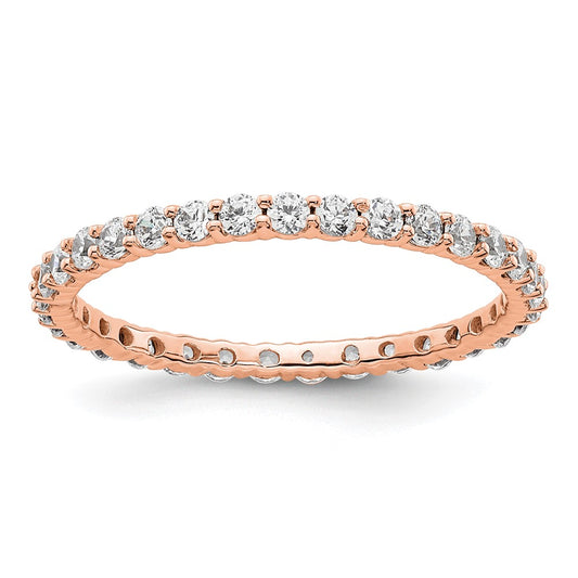 Buy Luxury 1 Carat Diamond Eternity Band in 14K Rose Gold - Size 9