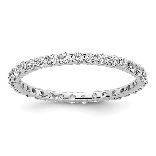 Buy Stylish 14K White Gold 1 Carat Diamond Eternity Band - Size 9, Affordable!
