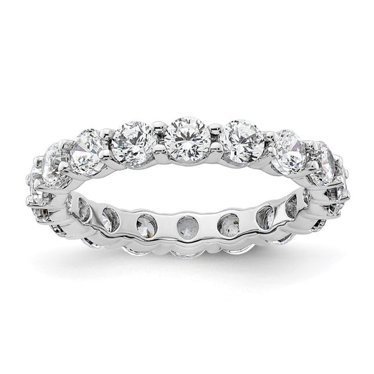 Exclusive 14K White Gold Polished 2-Carat Diamond Eternity Band - Stylish Size 4
