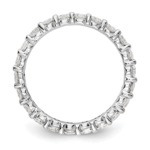 14K White Gold 2-Carat Lab-Grown Diamond Eternity Band, Size 4.5