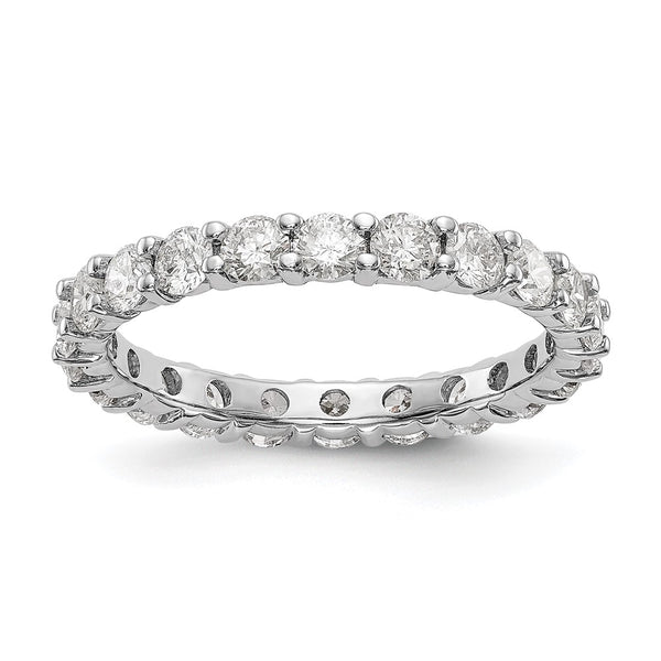 14K White Gold 2-Carat Lab-Grown Diamond Eternity Band, Size 4.5