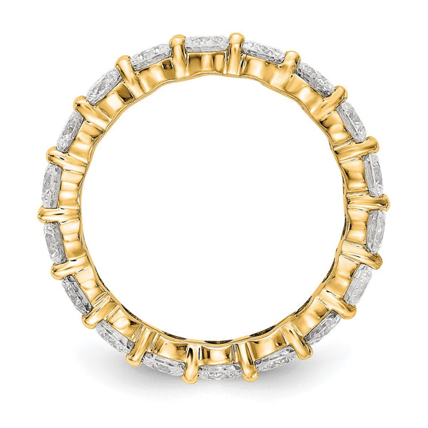 14K Polished 3-Carat Diamond Eternity Band - Size 7 Ring