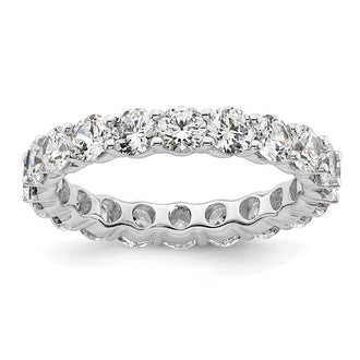 Shop 14K White Gold 3-Carat Diamond Eternity Band - Stylish Size 8 Ring