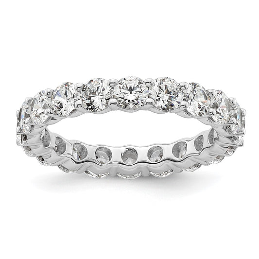 Shop 14K White Gold 3-Carat Diamond Eternity Band - Stylish Size 8 Ring