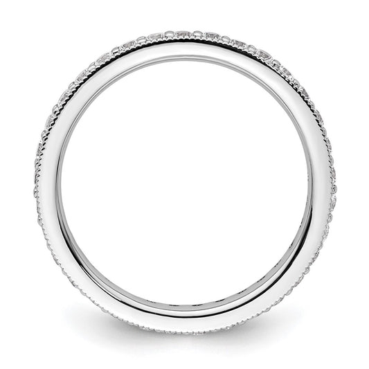 Exclusive 14K White Gold Vintage 1/2 Carat Diamond Eternity Band - Size 4.5