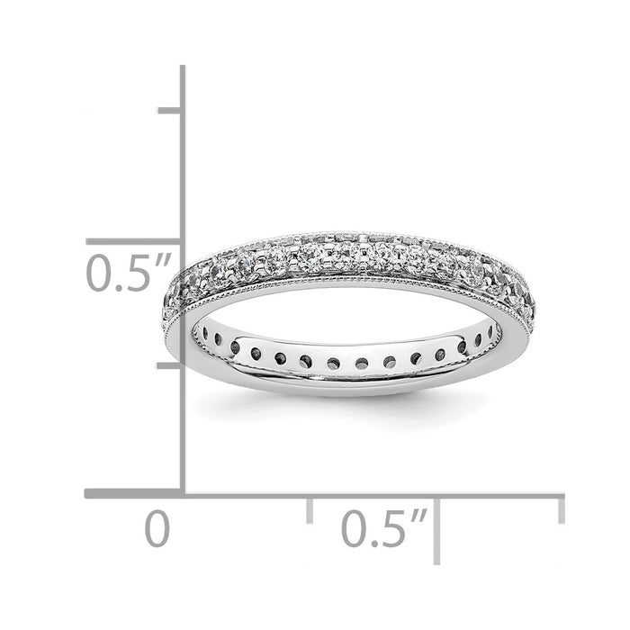 Exclusive 14K White Gold Vintage 1/2 Carat Diamond Eternity Band - Size 4.5-4