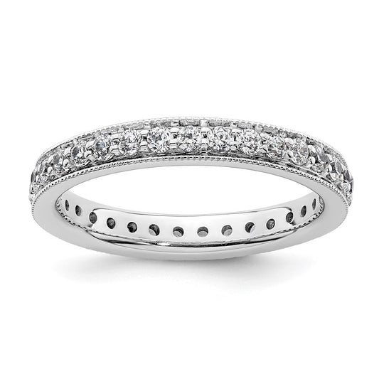 Exclusive 14K White Gold Vintage 1/2 Carat Diamond Eternity Band - Size 4.5