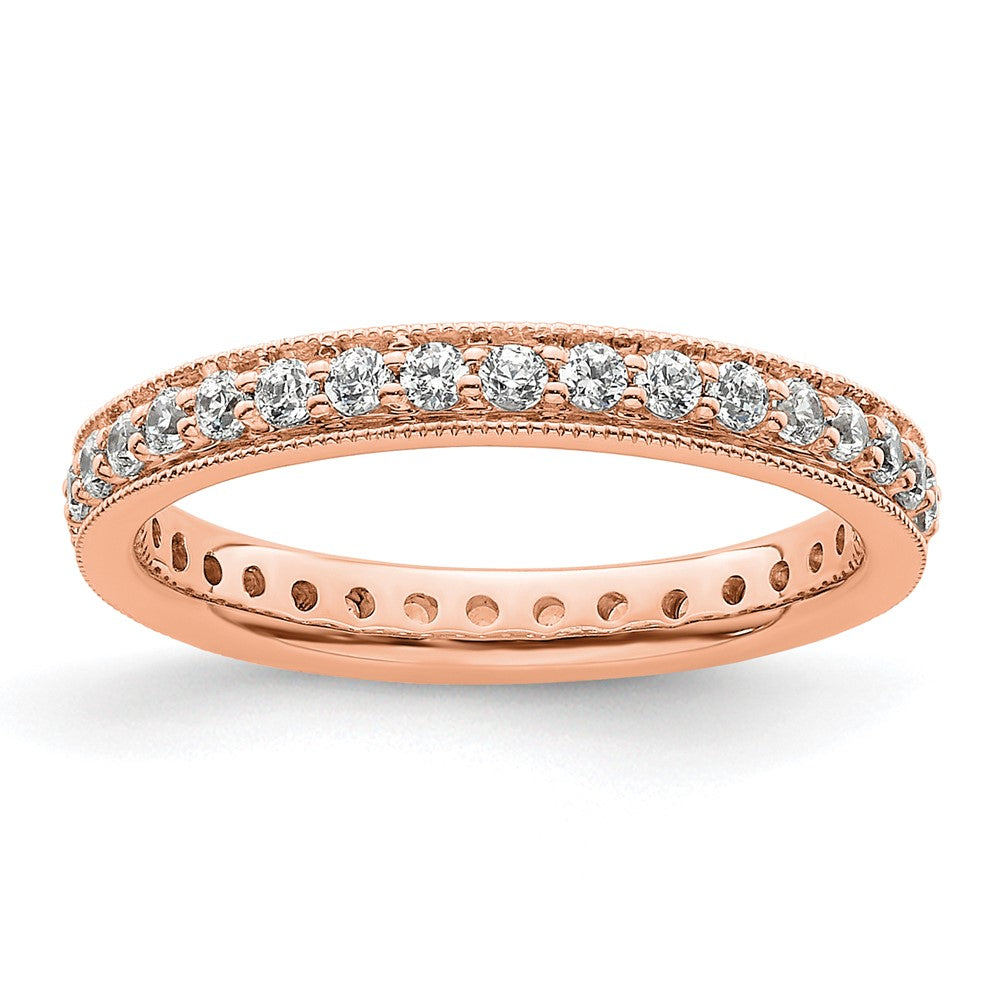 Buy Exclusive 14K Rose Gold Vintage 1/2 Carat Diamond Eternity Band - Size 5.5